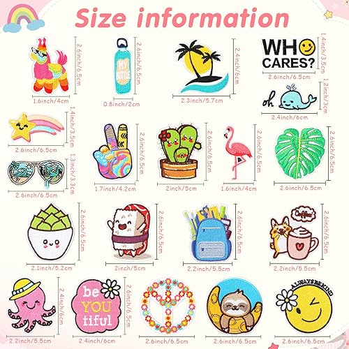 Miniatura 2 de Syhood 20 parches para planchar de verano para playa, hippie, parches bordados vintage a granel, parches bordados retro para coser bricolaje,
