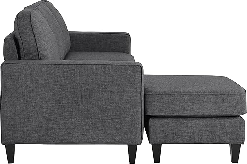 Miniatura 33 de Serta Harmon Sofá seccional reversible sala de estar, moderno sofá de tela de 3 asientos en forma de L. Gris-oscuro,Azul,Crema