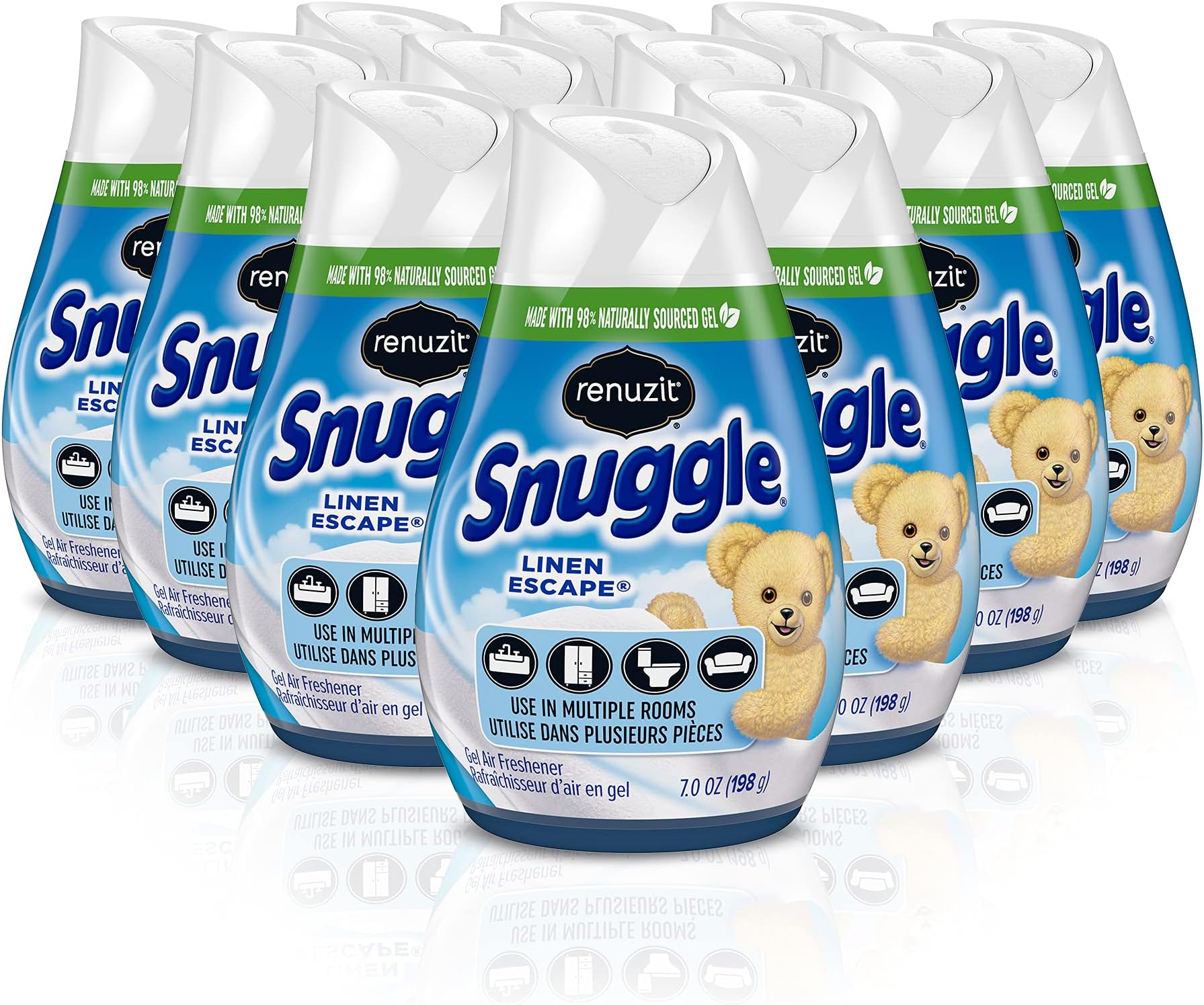Renuzit Gel Air Freshener, Pure Breeze, 3 Pack, 4 Count, 12