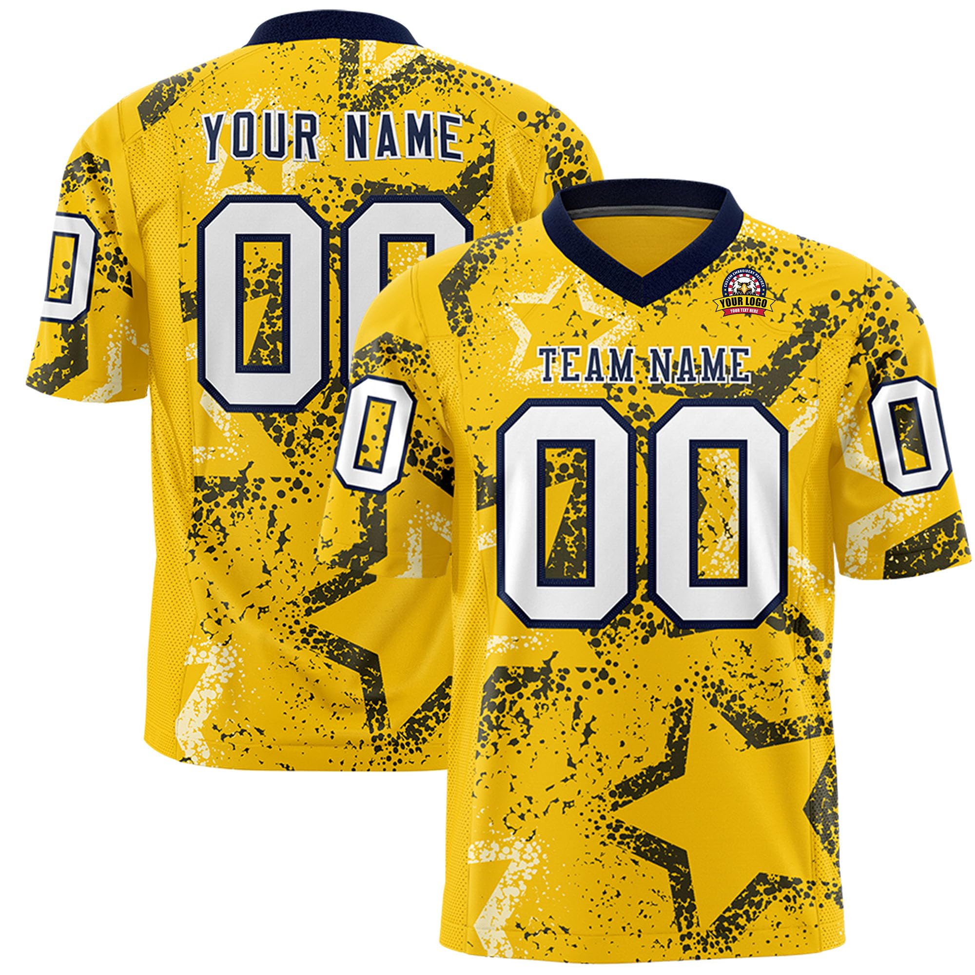Custom Graffiti Football Jersey Personalized Stitched Printed Name Number V-Neck Football Shirt for Men Women Youth