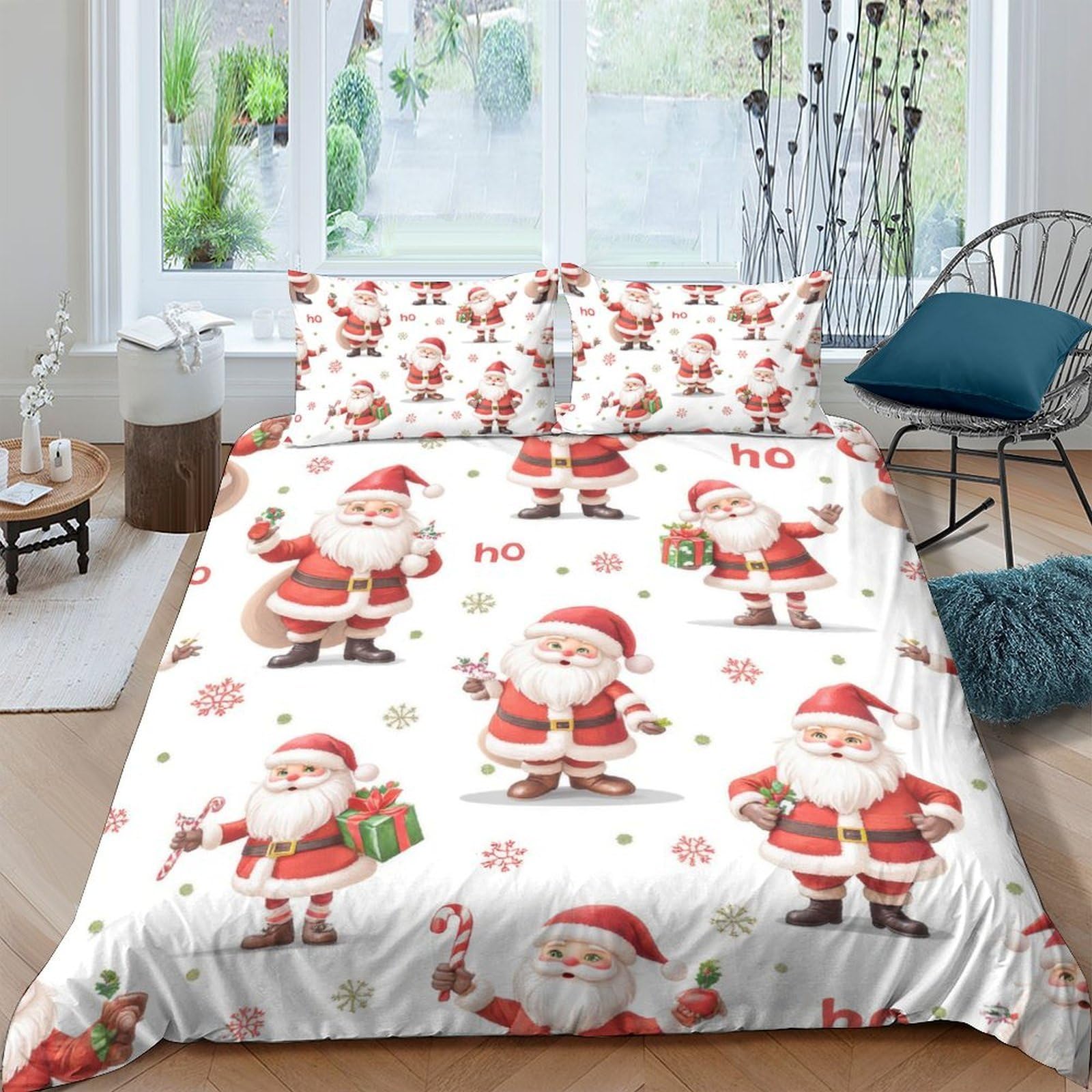 Ctjqhvkz Style-8 3D Printed Santa Claus Fitted Sheet Microfiber Soft Pattern Mattress Cover For Bedroom Guest Room Decor Single（135X200cm）