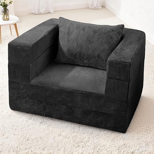 Miniatura 42 de Cama humana gigante para perro, cama 3 en 1 para perro de tamaño humano con funda de piel sintética lavable, cama grande plegable para mascotas con