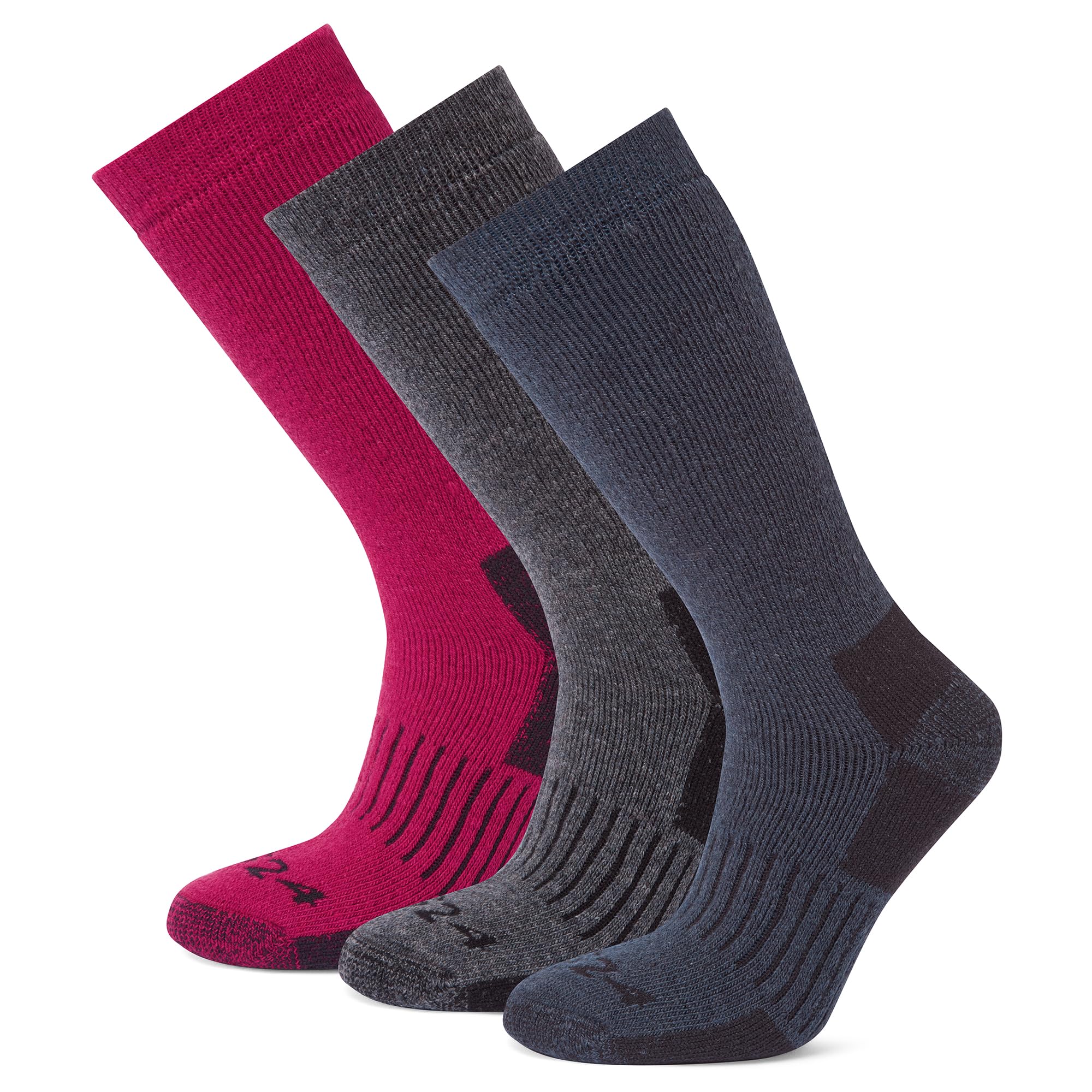 Tog24 Women's Dark Pink 'Villach' Trek Socks In Medium