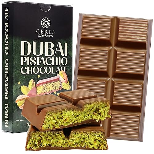 Dubai Chocolate Bar, Pistachio Chocolate Knafeh Bar (7 Oz, Pistachio)