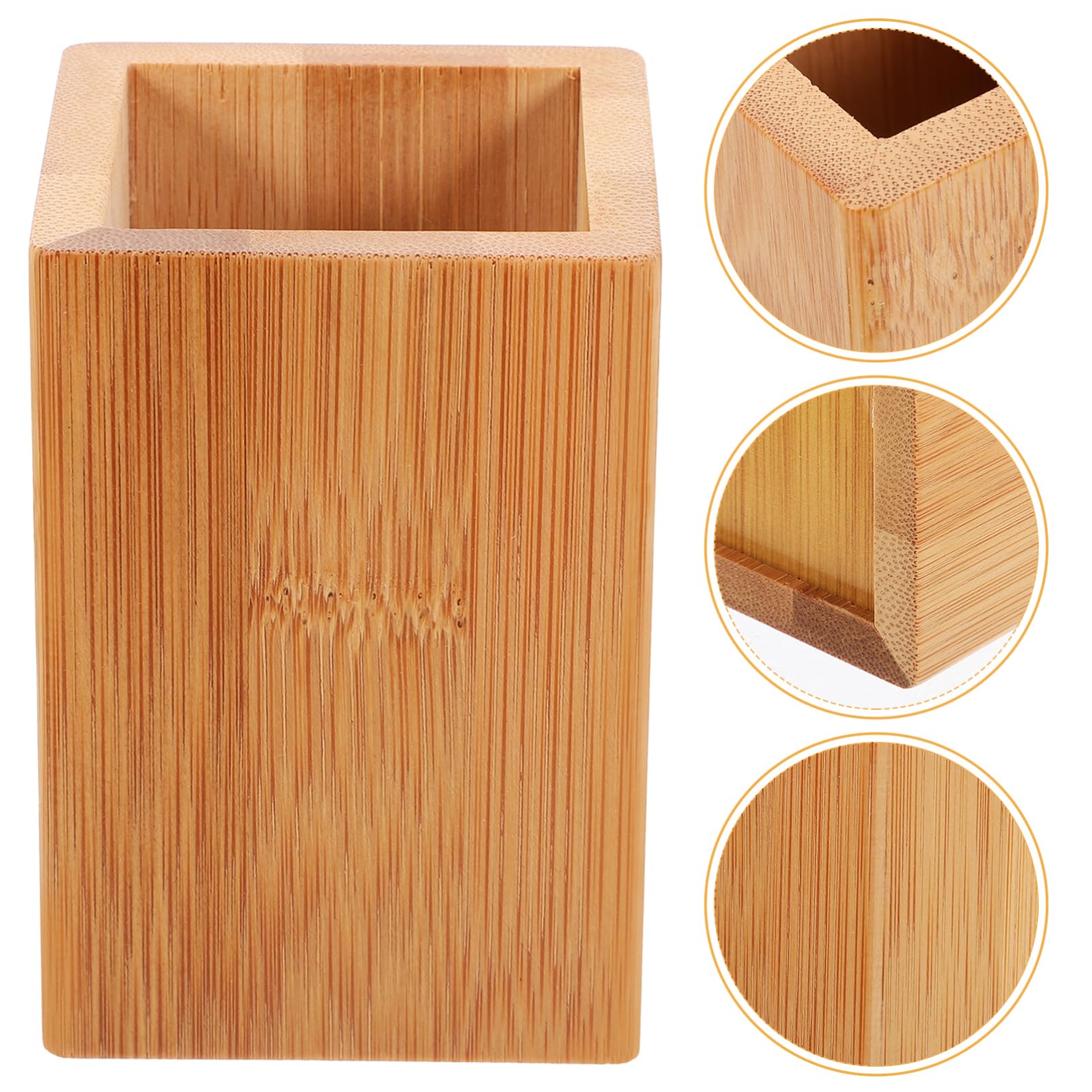 NUOBESTY 6stücke Teiliges Bamboo Pen Container Multifunktionaler Stifthalter Für Schreibtisch Zur Organisation Von Stiften Pinseln Und Kleinmaterialien Natürliche Bambusfarbe