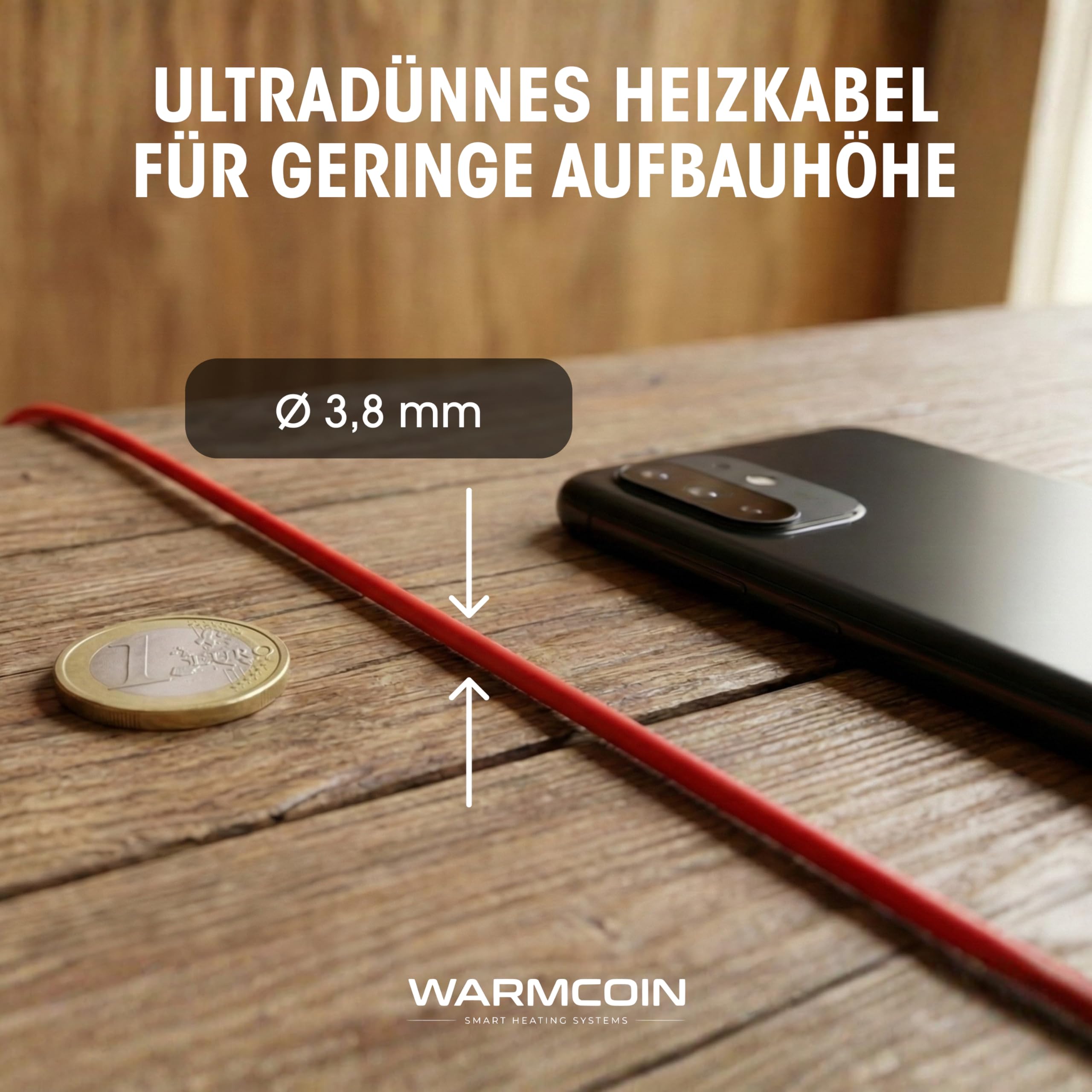 Elektrische Fußbodenheizung Paket 160 W/m² – Fliesen, Laminat & Vinyl – 1,5 m² – W40 WLAN-Thermostat mit komfortabler Temperatursteuerung – Smart Home