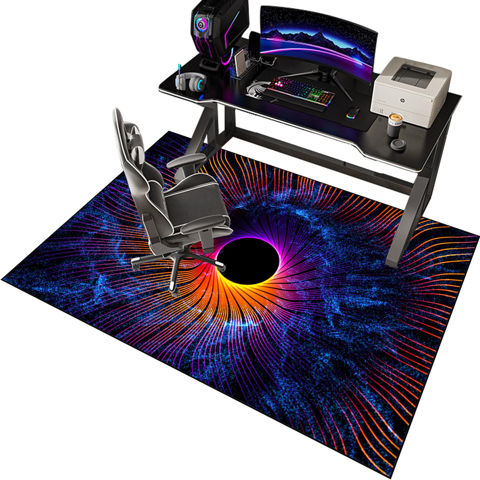 EYKWKB Office Chair Mat for Hardwood Floors, 80 x 120 cm Compture Desk Chair Floor Mat, Floor Protection Mat for Home Office Chair Anti Skidding Washable Office Gaming Chair Mat for Carpet Floors