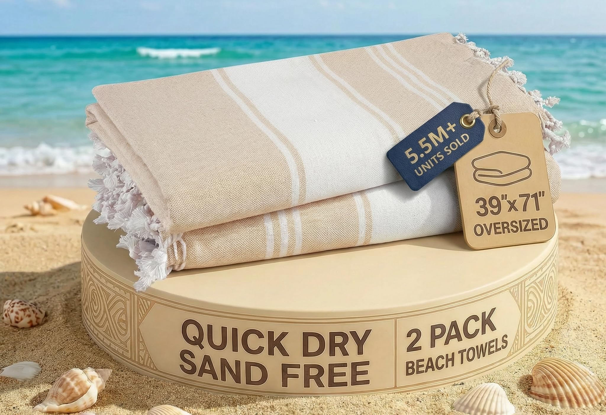 LANE LINEN Oversized Beach Towels