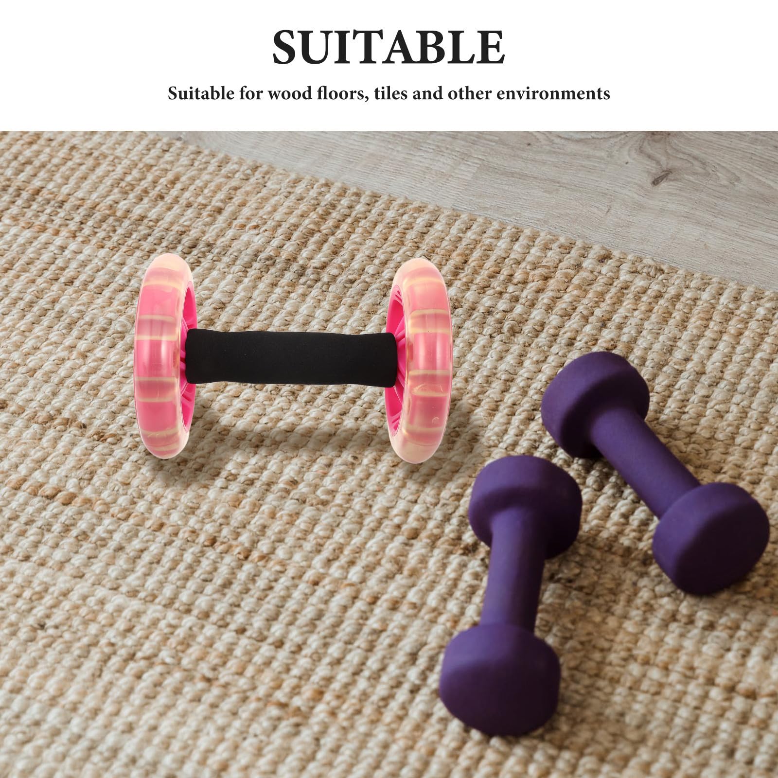 Veemoon Rueda de Abdominales Doble Material Pp y Esponja para Entrenamiento de Núcleo con Agarre Sincronizado y Equilibrio Mejorado Adecuado para Gimnasio en Casa y Oficina