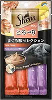Petisco Sheba Cremoso Sabores Atum e Atum & Camarão Gatos Adultos 4 Uni