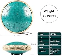 Vista 5 de Tambor de Lengua de Acero - 13 Pulgadas 15 Notas Tambor de Lengua - Tambor Handpan con Libro de Música, Mazos para Tambores Handpan y Bolsa