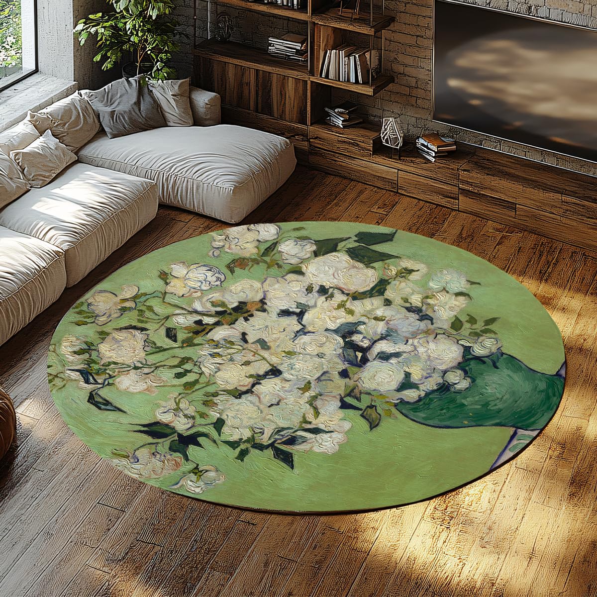 Tapis de sol de cuisine haut de gamme art floral roses 100cm lavable