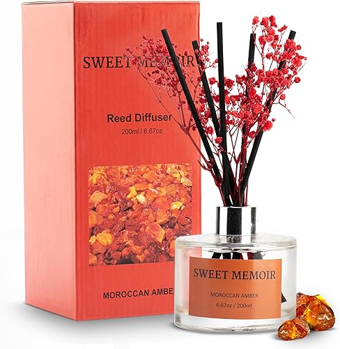 Miniatura 9 de Sweet Memoir Juego de difusor de varillas de aceite esencial, perfume rosa, botella decorativa, flores preservadas y varillas difusoras, regalo de