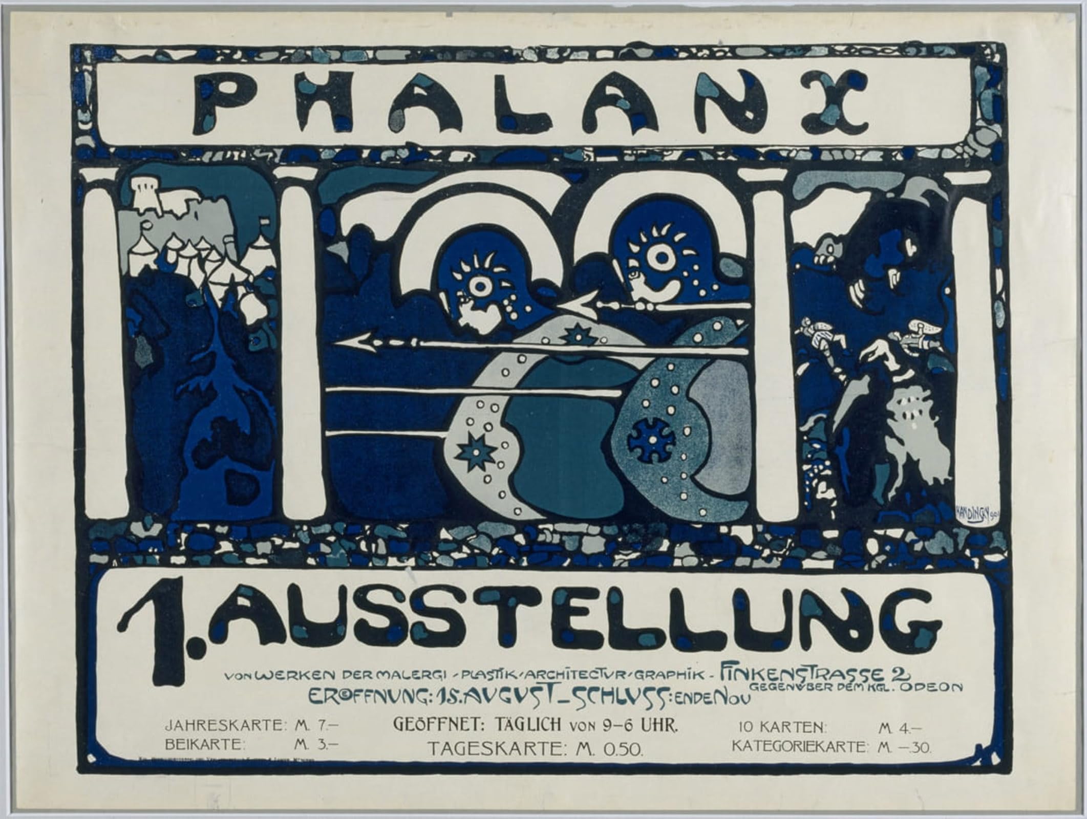 SERENDIPITP Vintage Wall Art Canvas Nordic Poster Canvas Print Picture Poster For The First Exhibition of The Phalanx By Wassily Kandinsky Wall Art Poster for Home Decor 60x90cm