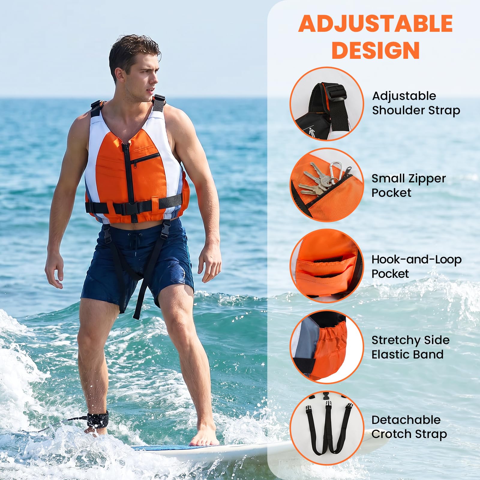 Zeraty Veste de Bain Adulte Veste de Flotteur pour la pêche Voile Surf Nautisme Kayak pour Les Sports Nautiques