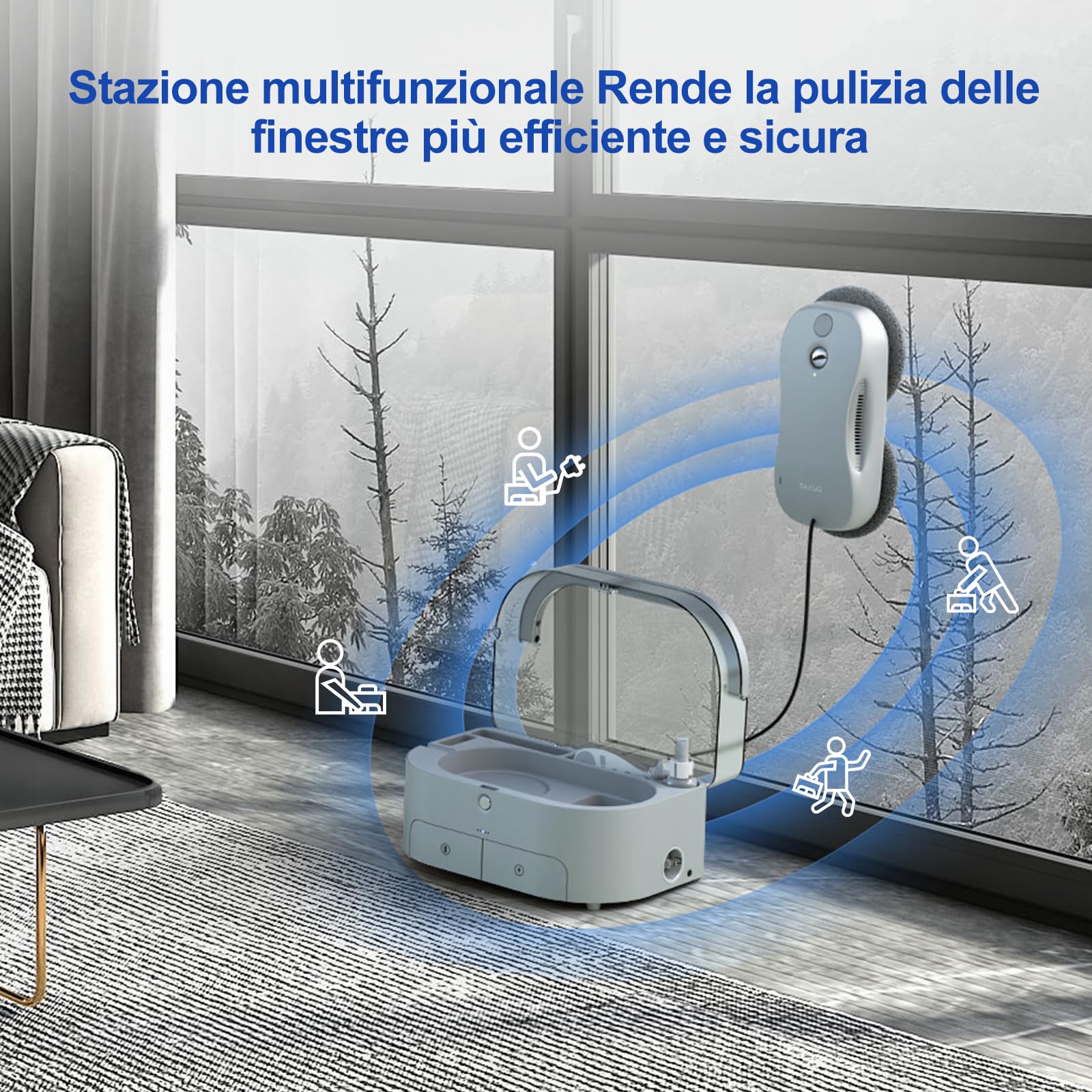 12 Panni In Microfibra Di Ricambio Per Pulitore Vetri Robot JSDROBOT S9PRO / Lite, Riutilizzabili