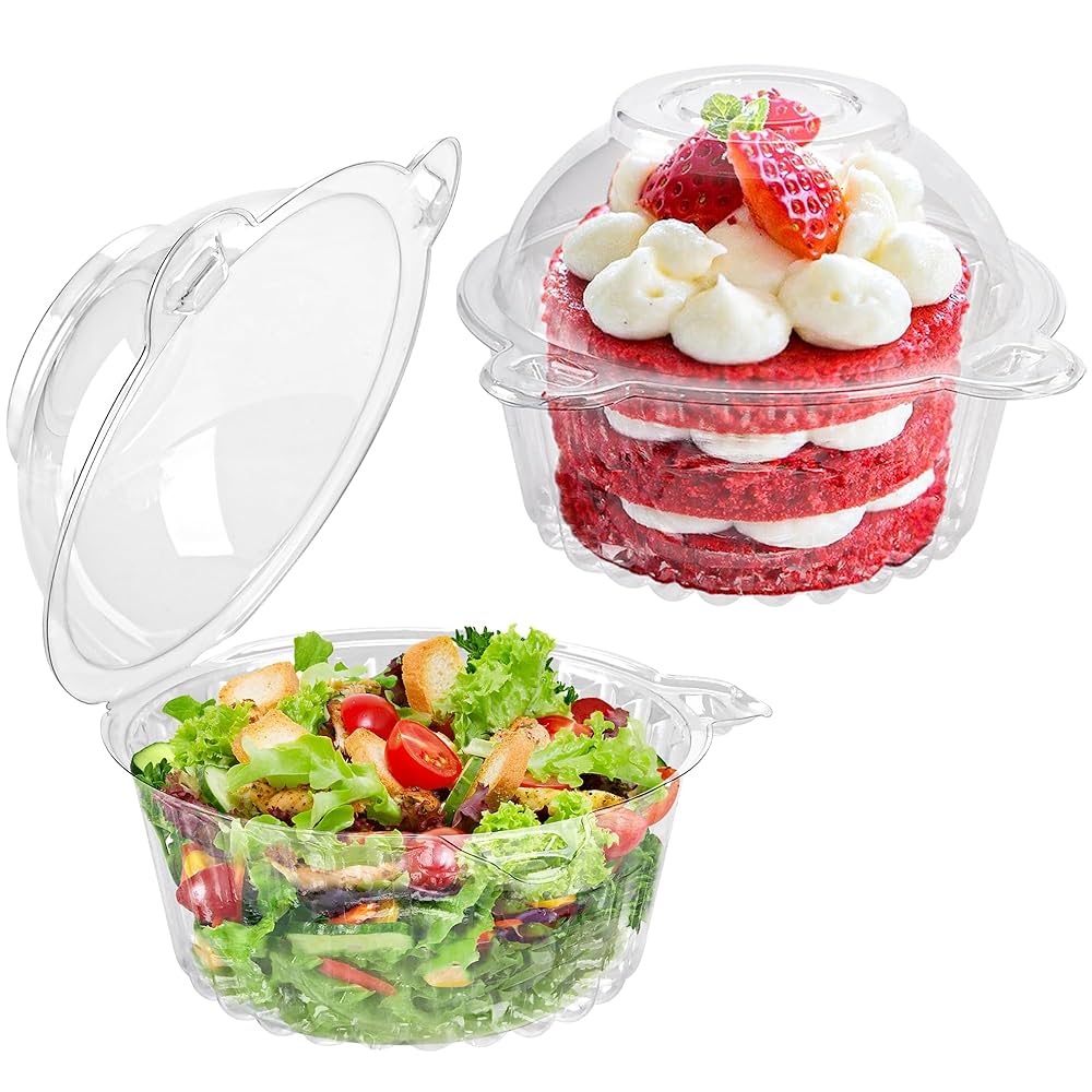 NPLUX 50 Pack Individual Cupcake Containers Plastic