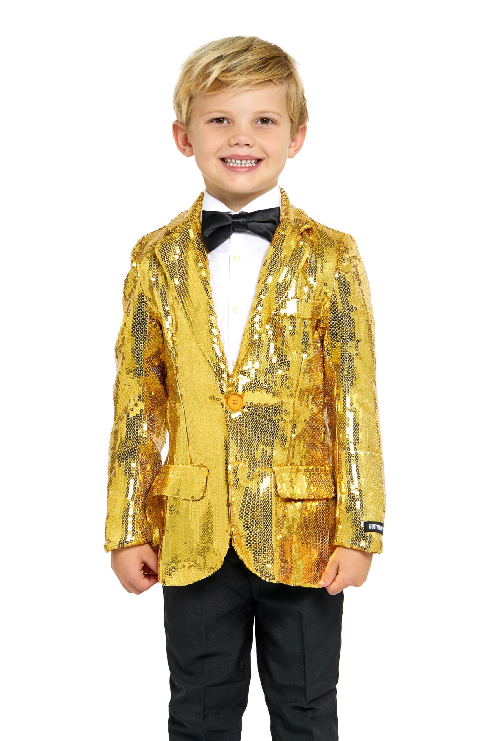 Suitmeister Pailletten-Blazer für Jungen - Glänzende Partyjacke für Kinder - Slim Fit - Blazer für Jungen