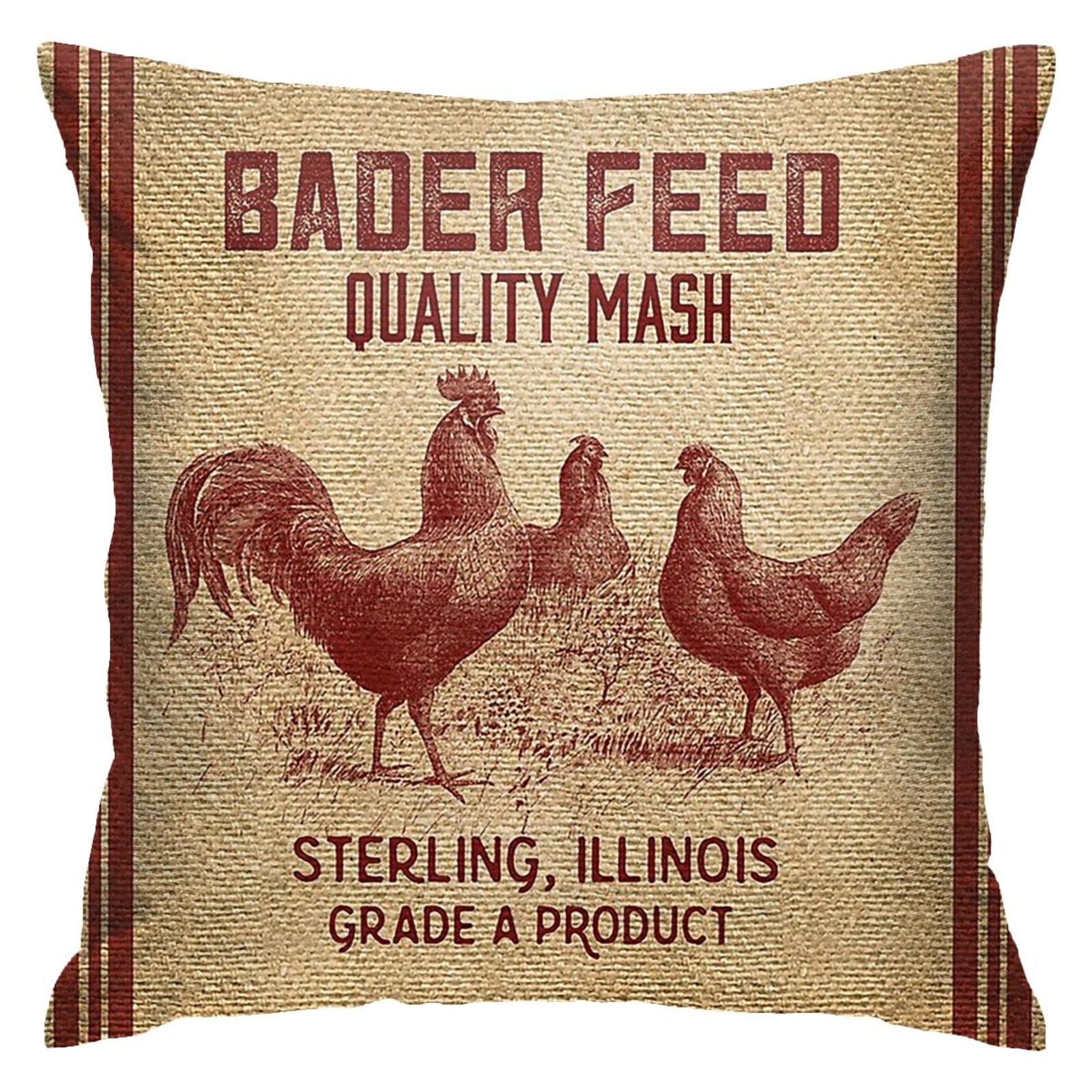 Throw Pillow Case 45X45cm Vintage Like Chicken Feed Sack Cushion Cover Soft Pillow Case Outdoor Pillowcases For Gifts, Coworker, Birthday Gifts