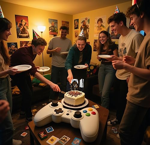 Miniatura 6 de Decoración para pastel de videojuegos – Controladores de juego Decoración de pastel de feliz cumpleaños – Decoración de pastel de juegos con