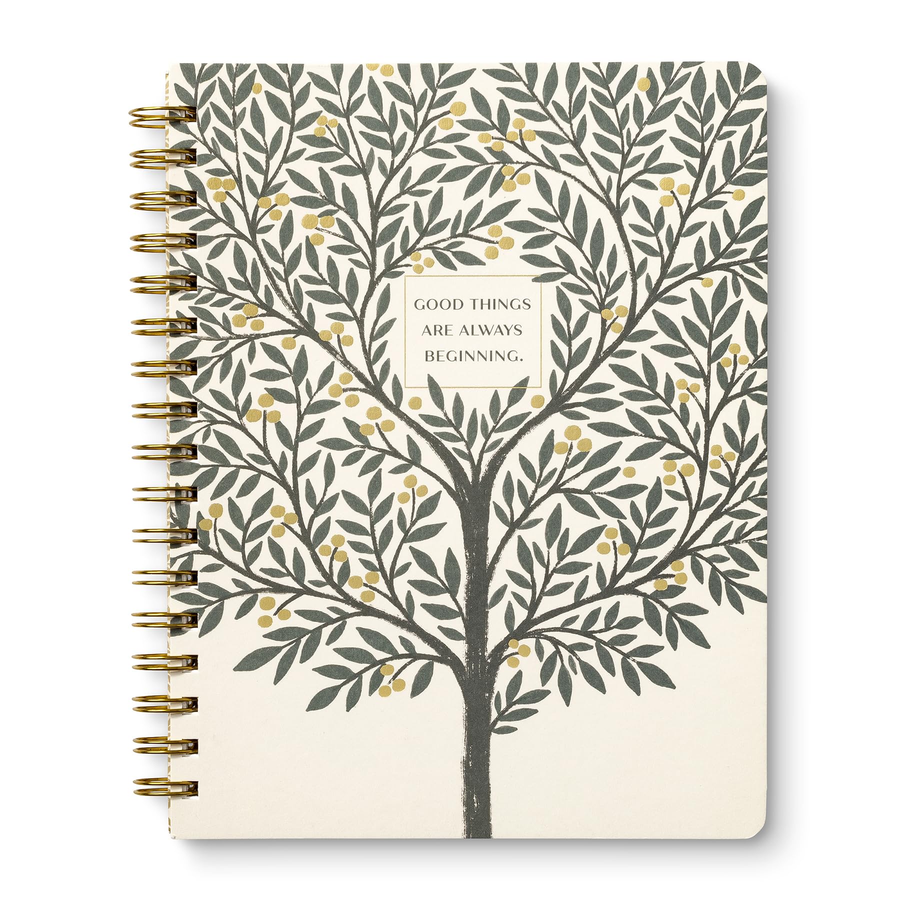 Compendium Spiral Notebook – Good Things Are Always Beginning – A Designer Spiral Notebook with 192 Lined Pages, College Ruled, 7.0”W x 9.25”H