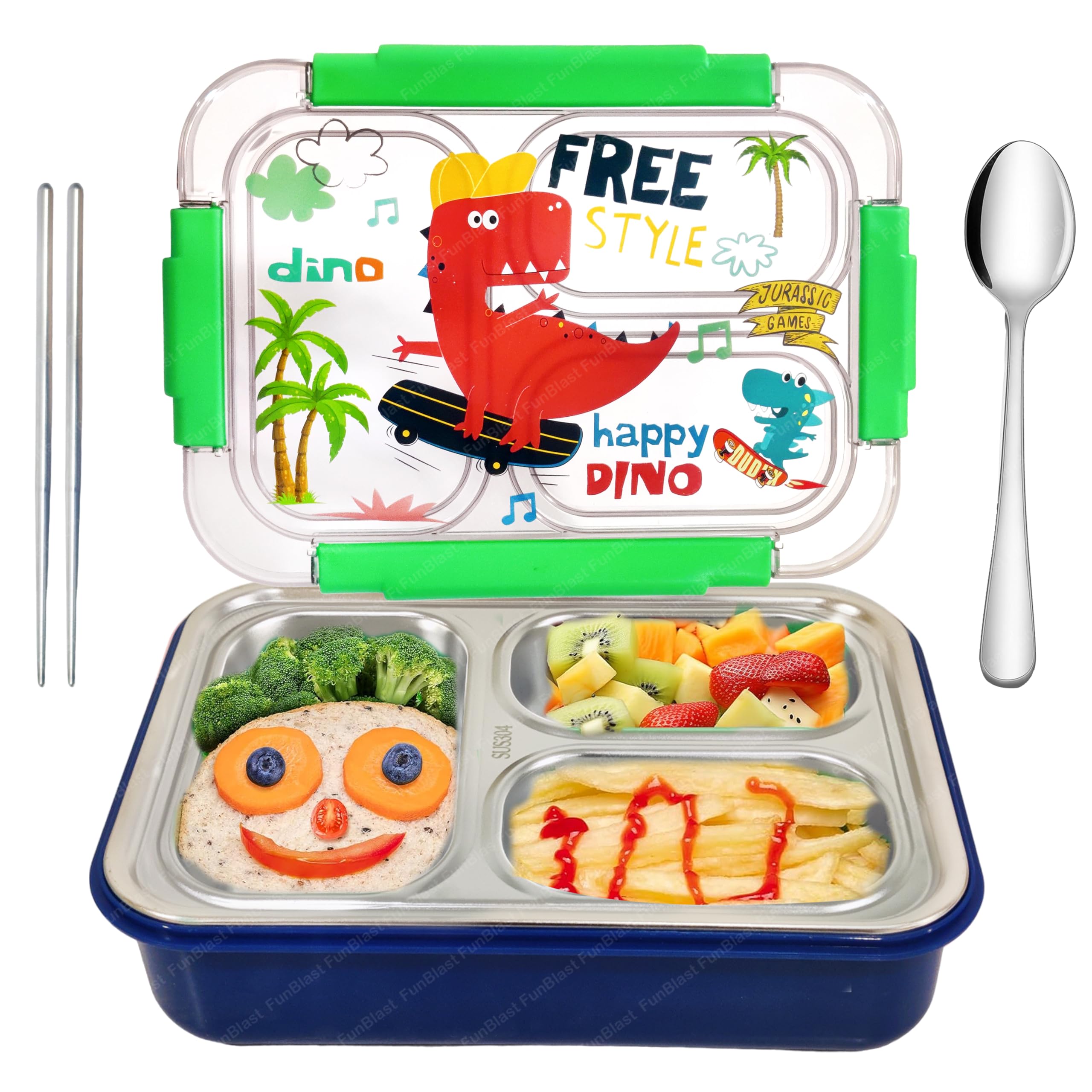 FunBlast Stainless Steel Lunch Box - Tiffin Box for Kids, Insulated Bento Lunch Box, Lunch Box with Spoon & Chopstick, 3 Compartment Lunch Box, School Lunch Box – 710ML (Unicorn) (B0CZXMH6RK) Amazon Price History, Amazon Price Tracker