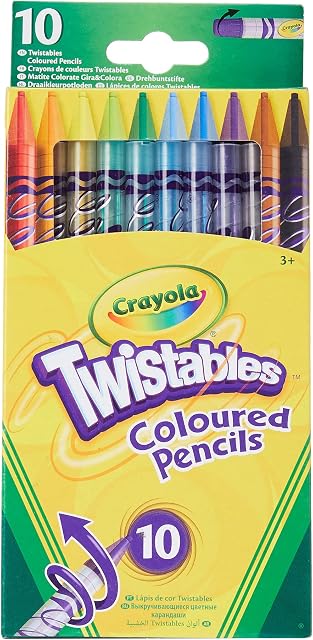 CRAYOLA Twistables Colouring Pencils - Assorted Colours (Pack of 10) | Simply Twist for More Colouring Fun - No Need to Sharpen! | Ideal for Kids Aged 3+
