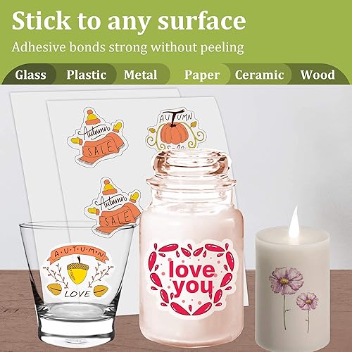 Miniatura 7 de MECOLOUR Papel adhesivo translúcido de vinilo imprimible de alta calidad, impermeable, se seca rápidamente colores vivos, mantiene bien la tinta,