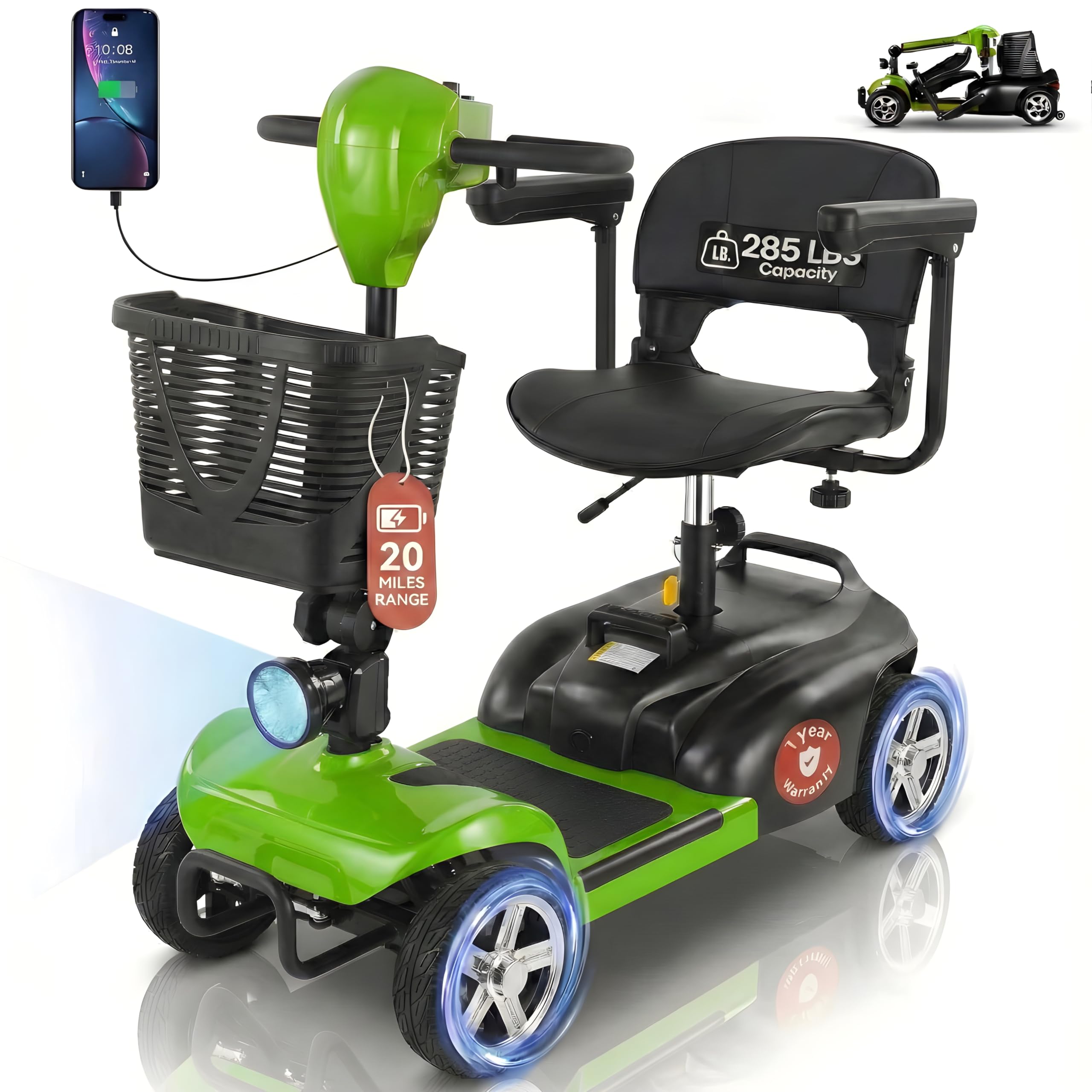 Amazon.com: DECOMIL – Portable Mobility Scooter for Seniors