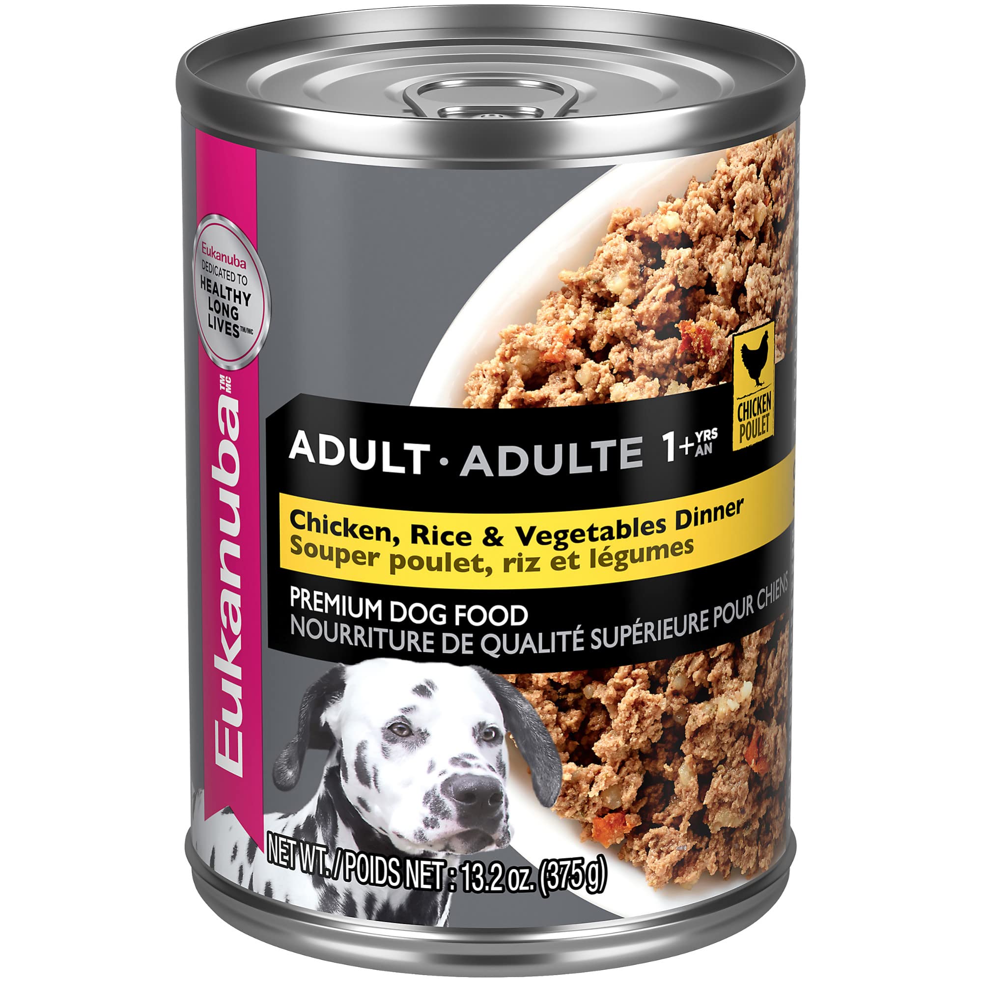 Eukanuba Chicken, Rice & Vegetables Dinner in Gravy Adult Wet Dog Food, 13.2 oz can (12-count)