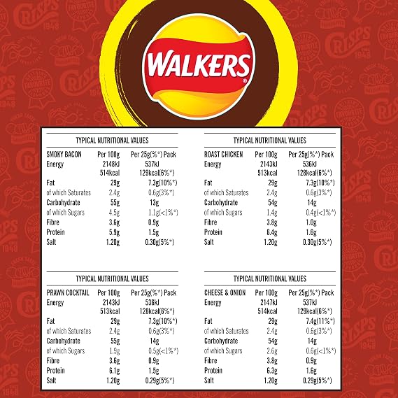 Walkers Snack Foods Ltd Meaty Variety Multipack Crisps 24 x 25g