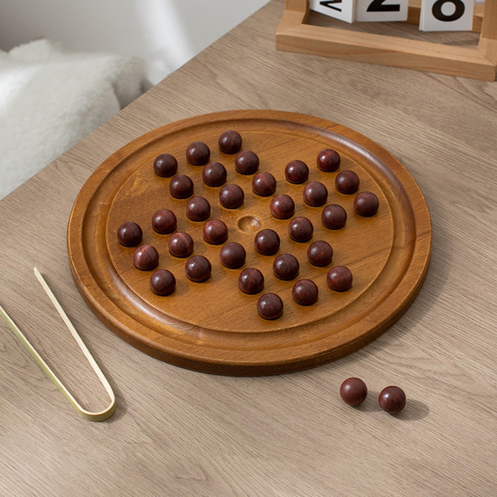 Classico gioco da tavolo indiano in legno solitario, attività divertente e coinvolgente, stimola le capacità di pensiero, migliora la pazienza e la
