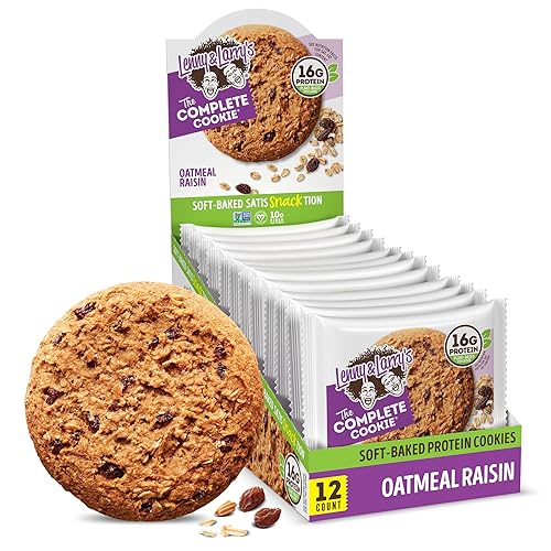 Lenny & Larry's The Complete Cookie, Oatmeal Raisin, 16g Plant Protein, Vegan, Non-GMO, 4 Ounce (Pack of 12) - Oatmeal Raisin