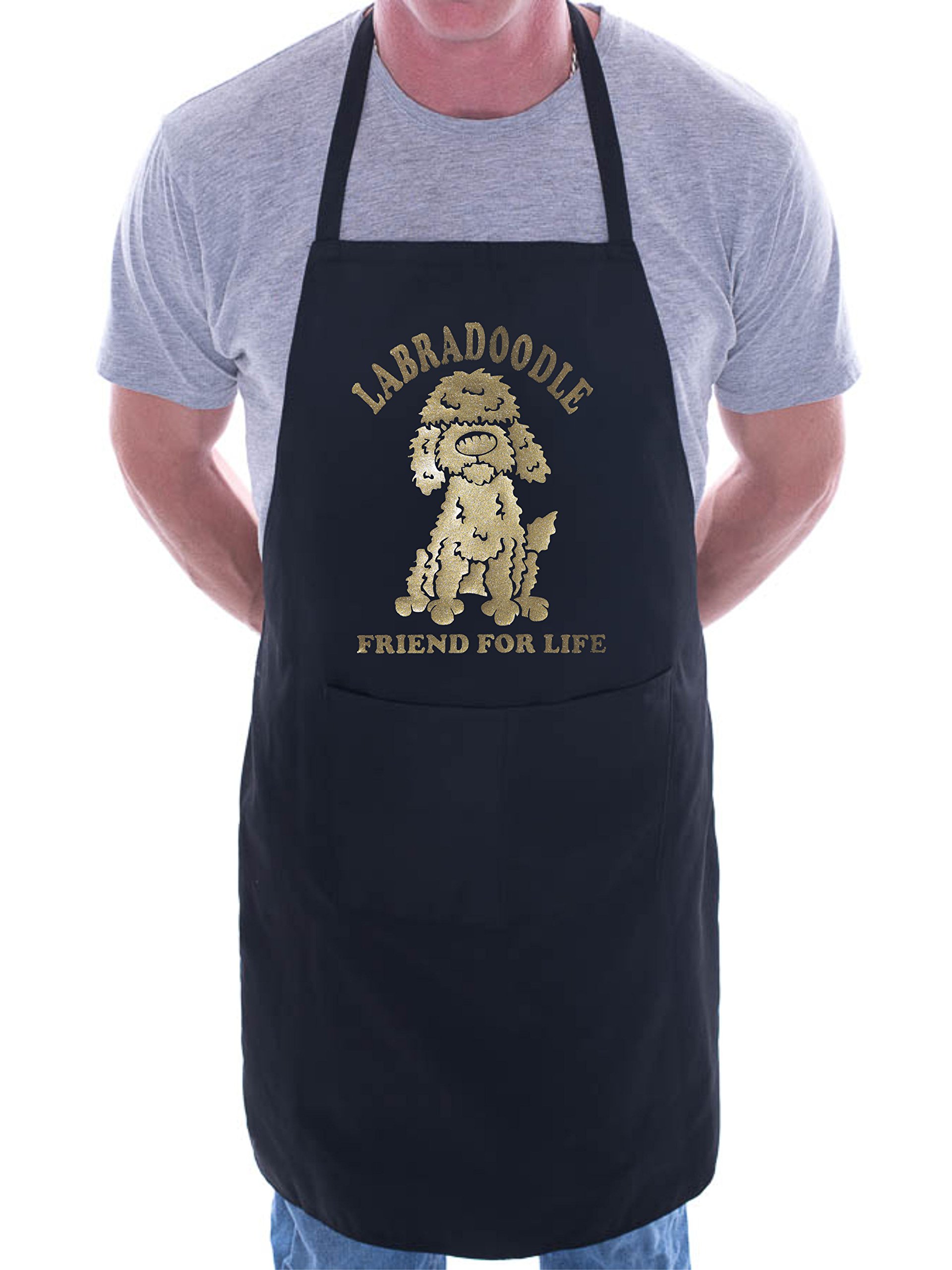 Print4u Men's Black Labradoodle Dog Lover Gift Bbq Cooking Funny Novelty Apron