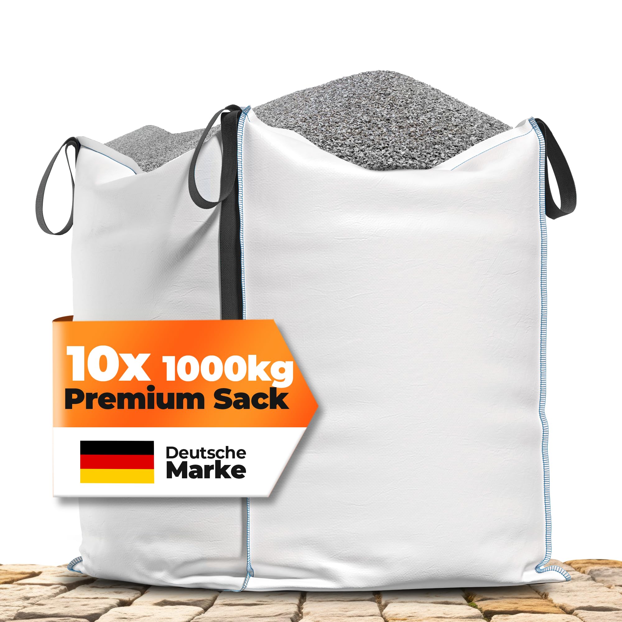 NTG Big Bag, 4 passanti, capacità di carico di 1000 kg, 90 x 90 x 90 cm, impermeabile, protezione dai raggi UV, sacco per rifiuti da giardino, sacco per foglie, 10 pezzi