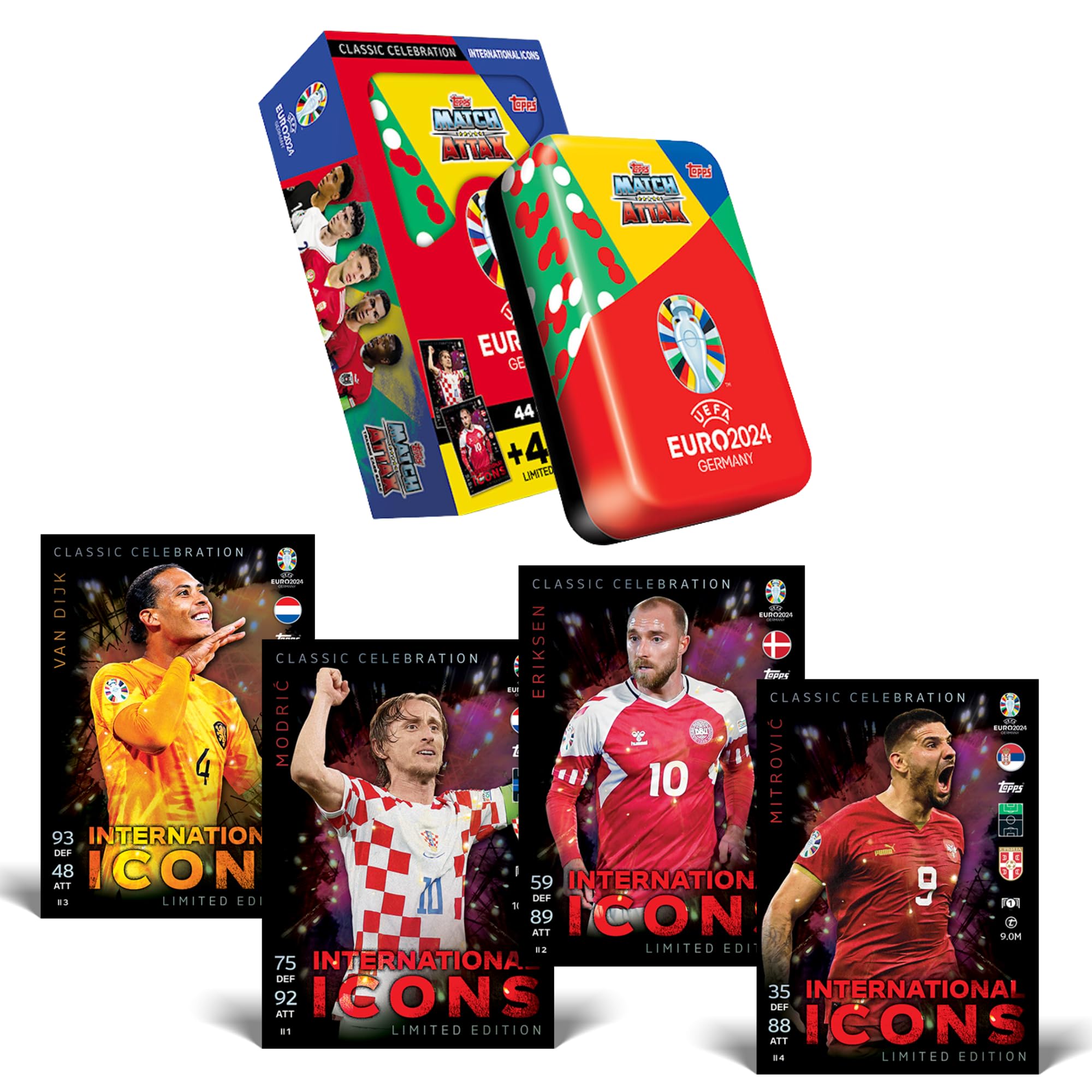 Topps Oficial Euro 2024 Match Attax - Mega Tin 1 - Hot Shots - Contiene 44 cartas Euro 2024 Match Attax Plus 4 cartas exclusivas de Hot Shots de edición limitada Topps Oficial Euro 2024 Match Attax - Mega Tin 1 - Hot Shots - Contiene 44 cartas Euro 2024 Match Attax Plus 4 cartas exclusivas de Hot Shots de edición limitada