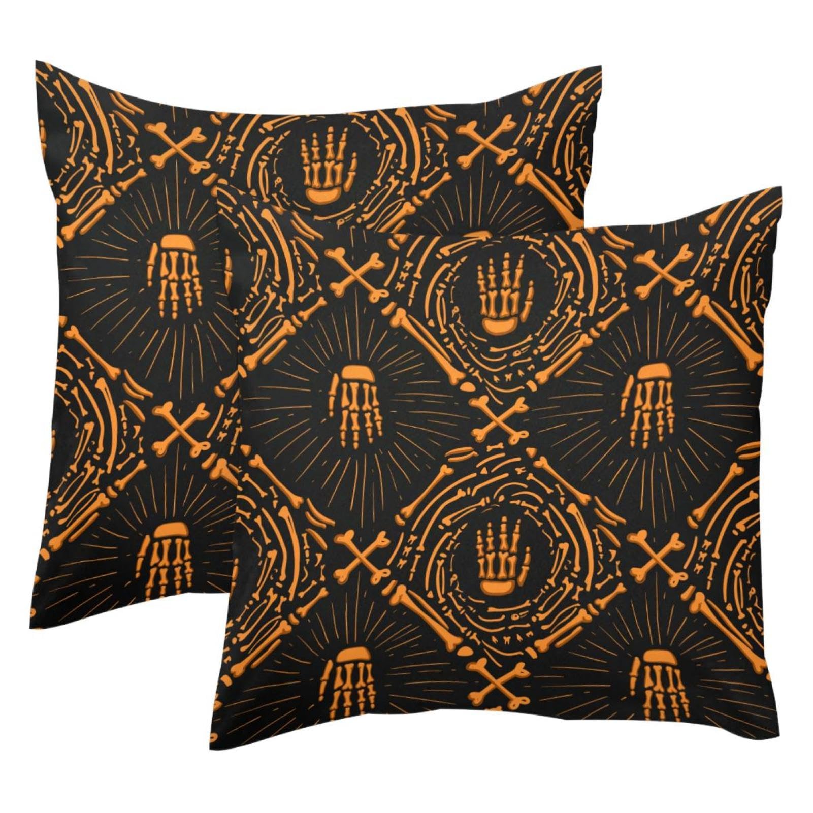 Housse de coussin Halloween squelette en velours pour décorer le canapé du salon