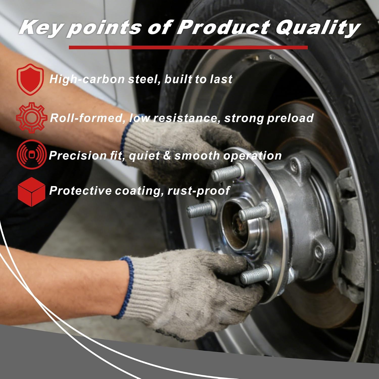 513448 Front Wheel Bearing Hub Assembly Compatible with Toyota Camry 2018-2019 RAV4 2019-2023 Venza 2021-2024, Lexus ES250 2021-2023, L4 2.5L, Replaces 43550-33070