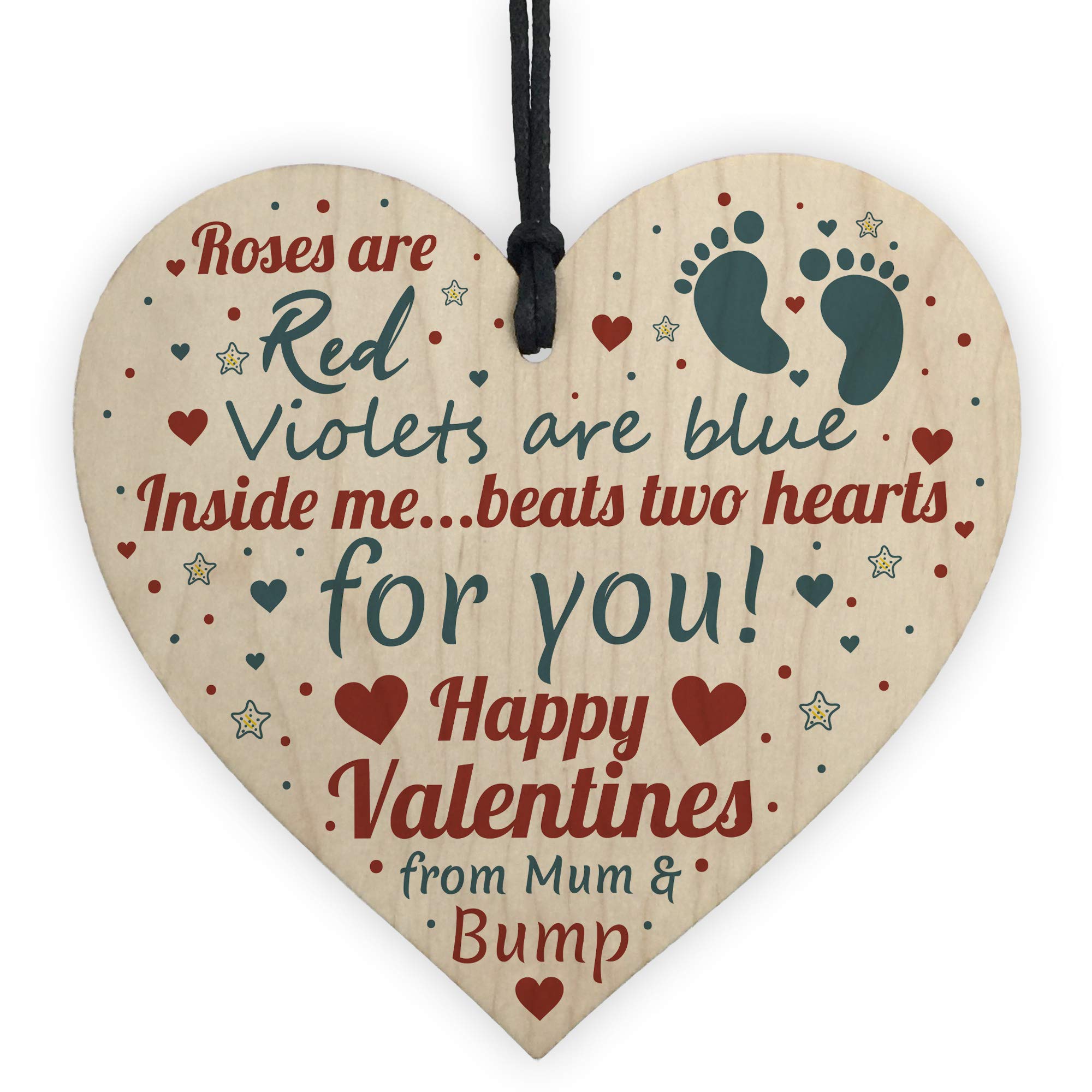 Red Ocean Wood Valentines Gift For Him Boyfriend Husband En Heart Daddy To Be Gifts From Bump Keepsake Plaque