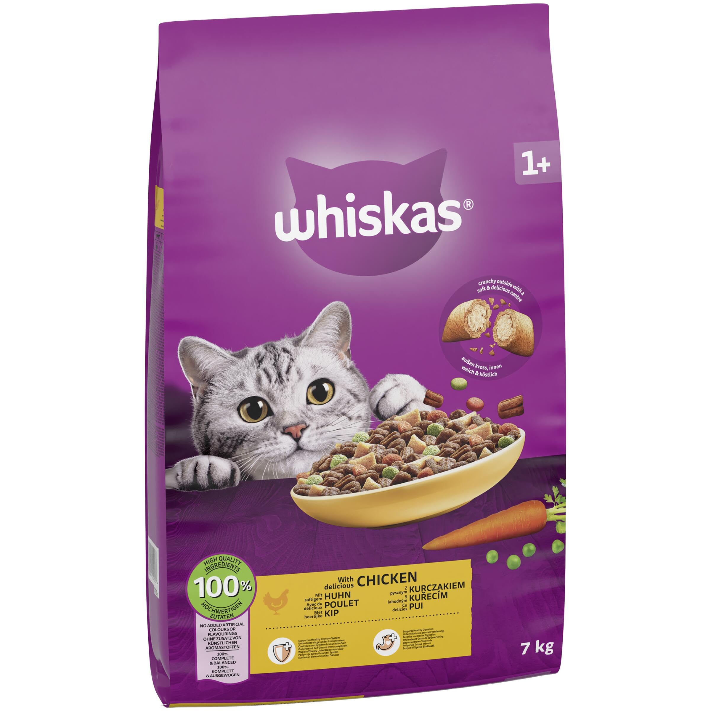 WHISKAS Croquettes pour chat adulte 7 kg au poulet