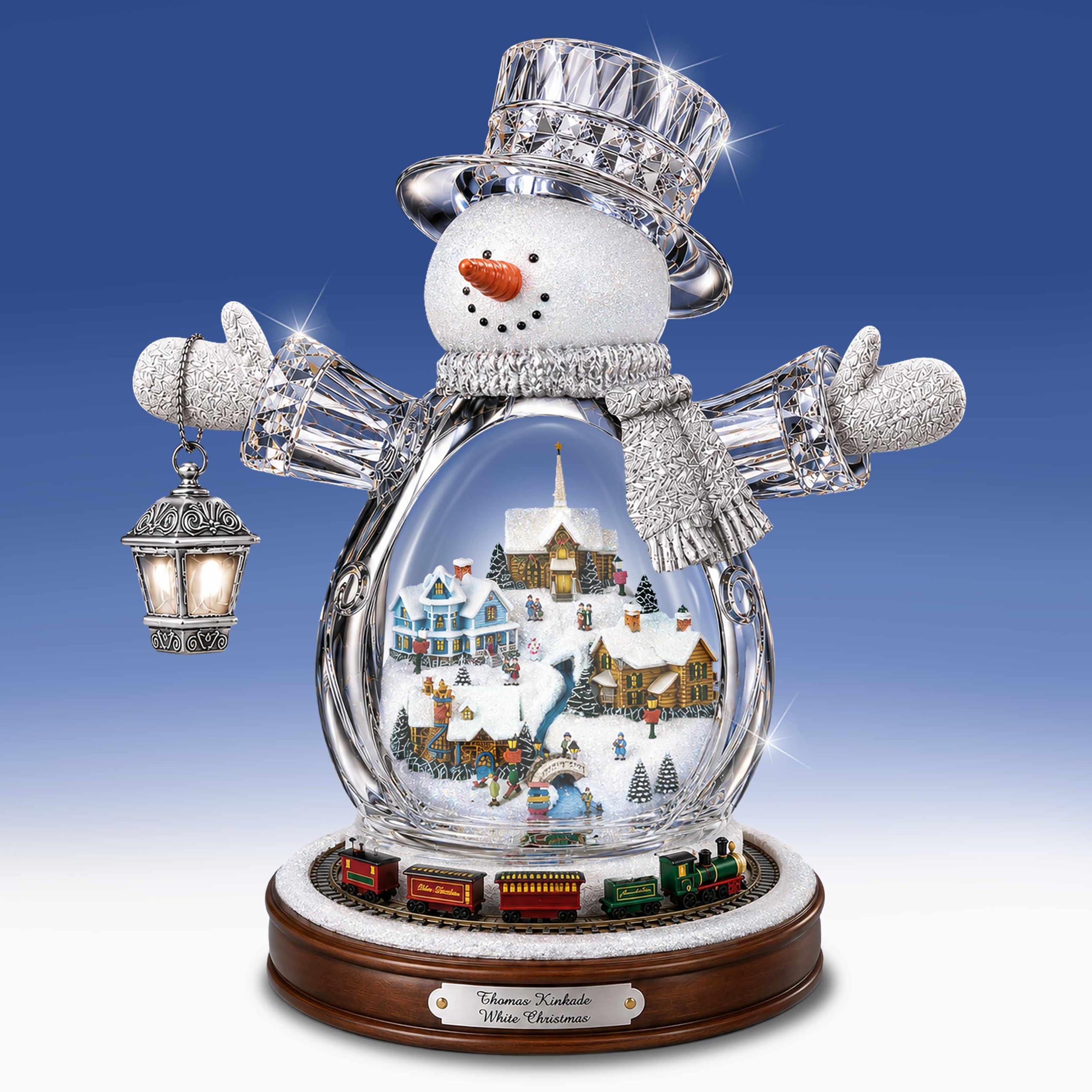 Amazon.com: Thomas Kinkade White Christmas Crystal Snowman