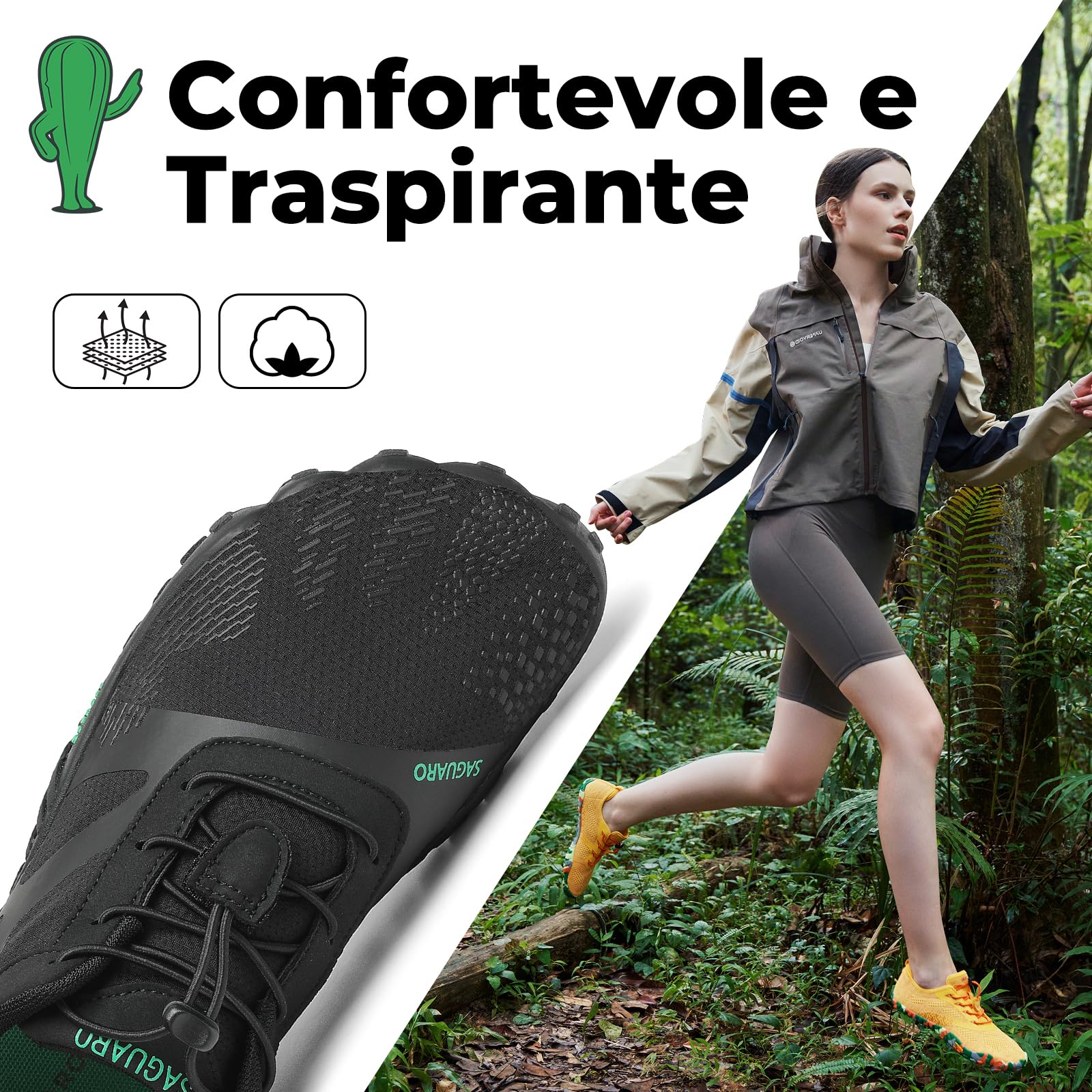 SAGUARO Scarpe Barefoot Shoes Minimaliste Scarpe da Trail Running Uomo Donna Gr.36-48