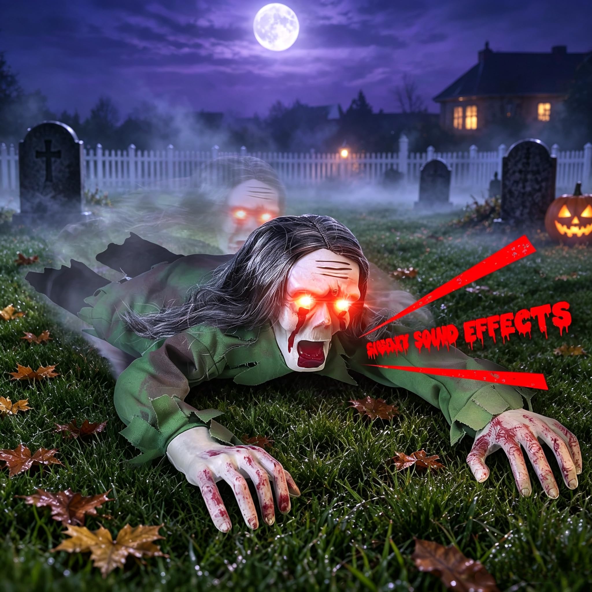 Halloween Crawling Zombie Decoration, Halloween Animatronics, Outdoor Decor