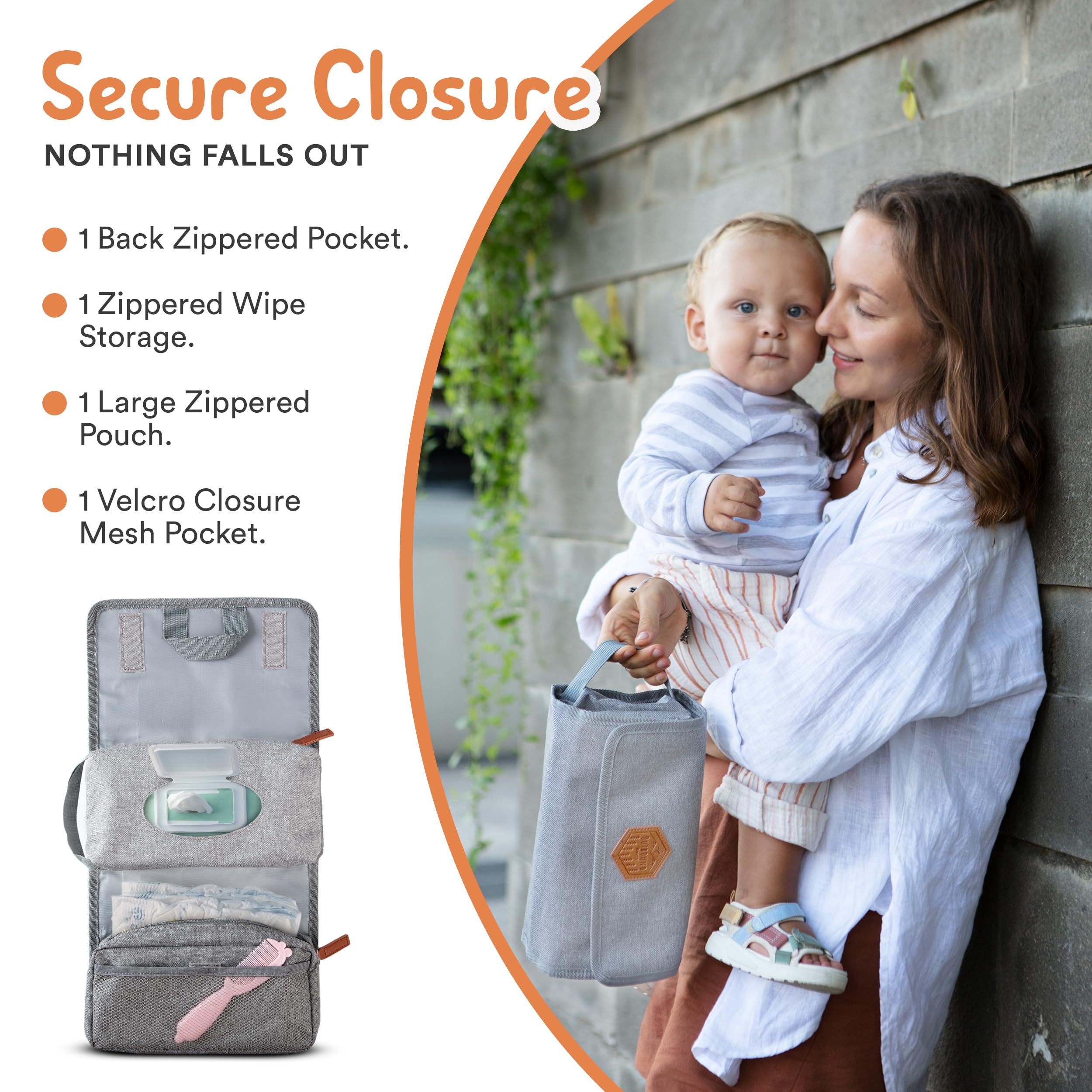 Organizer na pieluchy - potrójnie składane chusteczki i torba na pieluchy do organizacji torby na pieluchy i podróży
