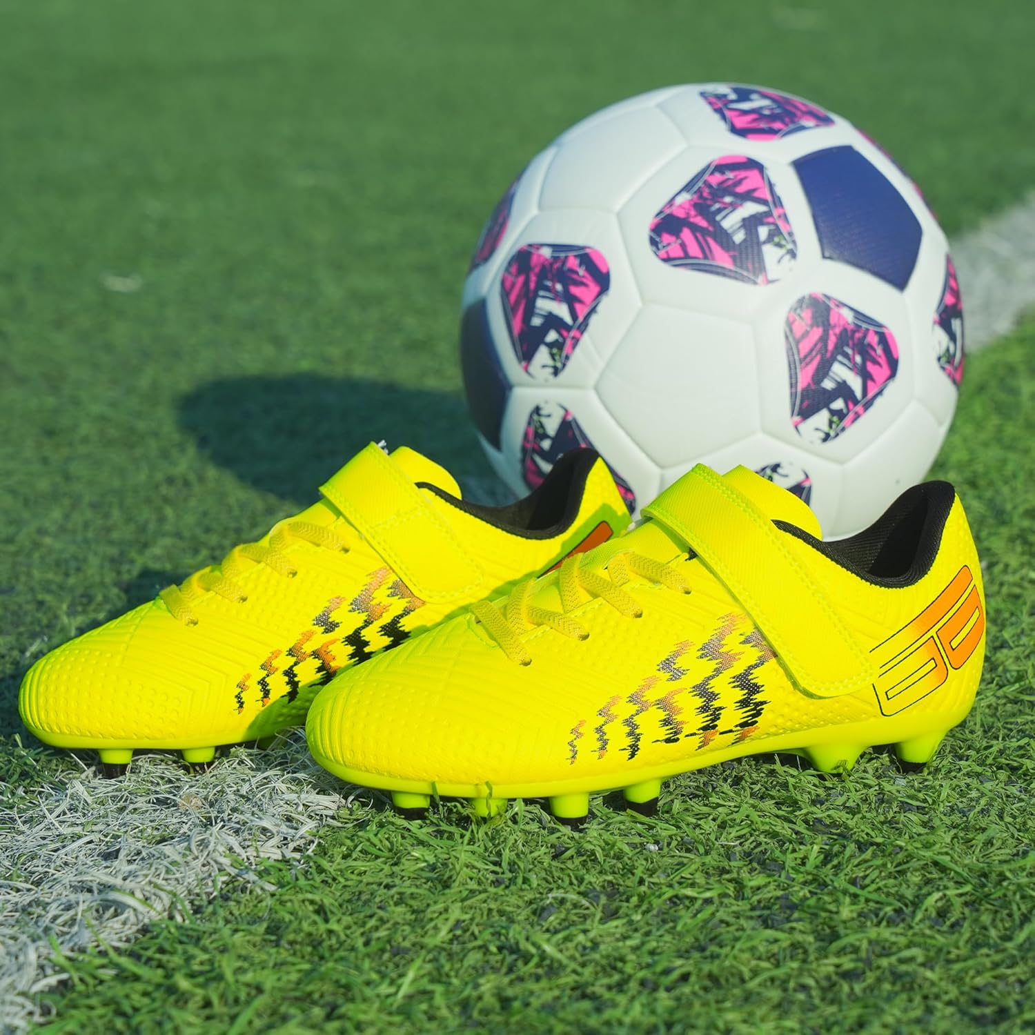 brooman Kids Firm Ground Soccer Cleats Boys Girls Football Shoes