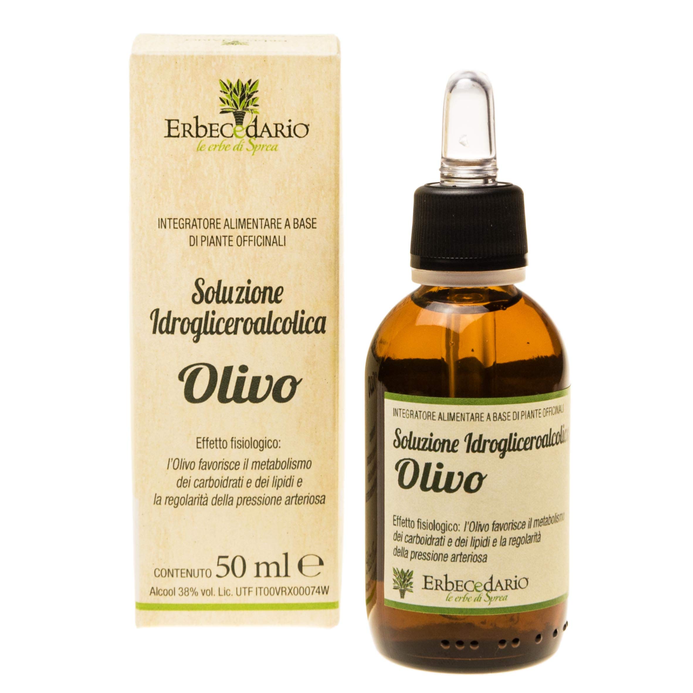 Olivo Gemmoderivato per il Metabolismo di Grassi e Zuccheri, Integratore Antiossidante per l'Apparato Cardiovascolare, favorisce la regolarità della Pressione Arteriosa, 50ml