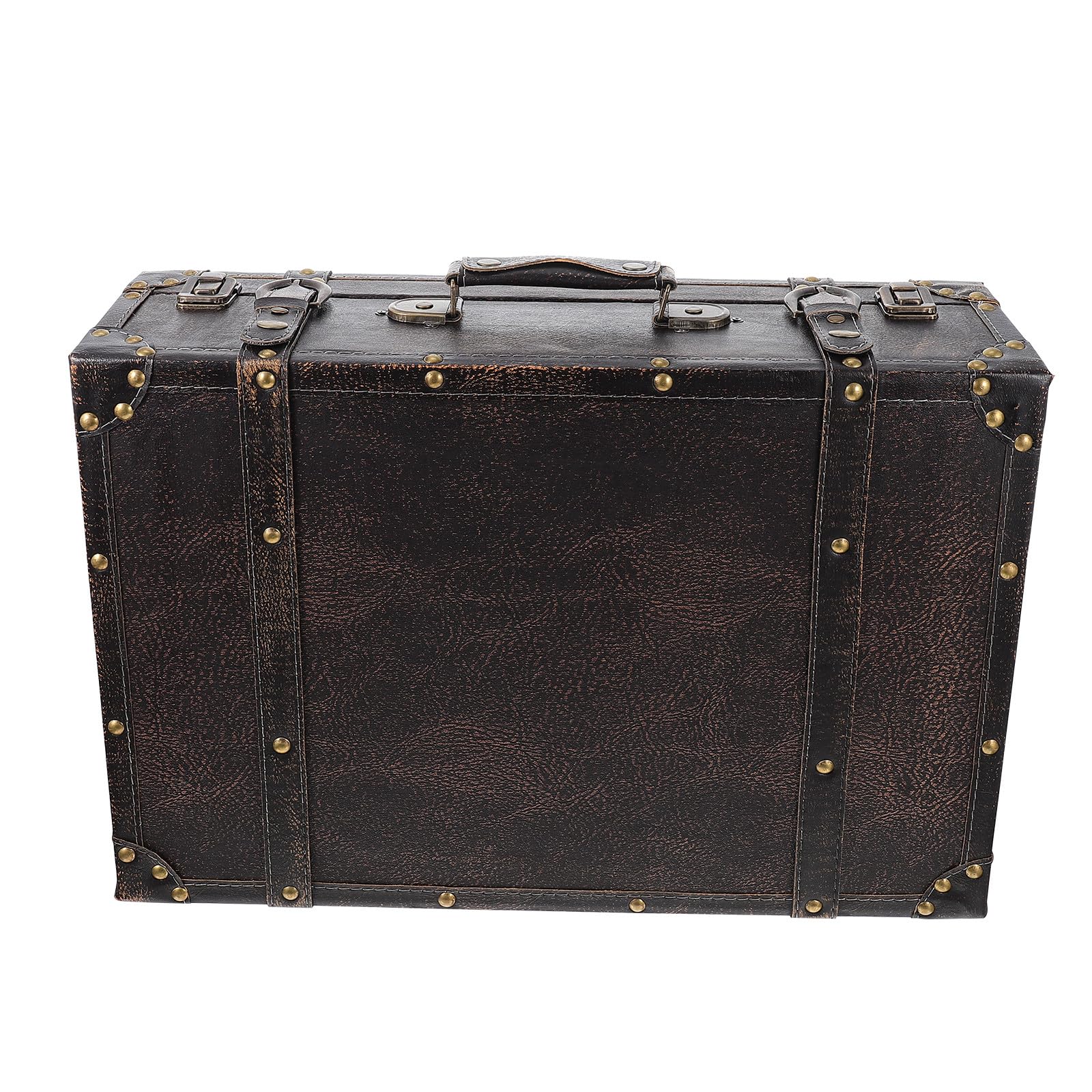 Valise vintage en bois de grande capacité pour rangement et décoration maison