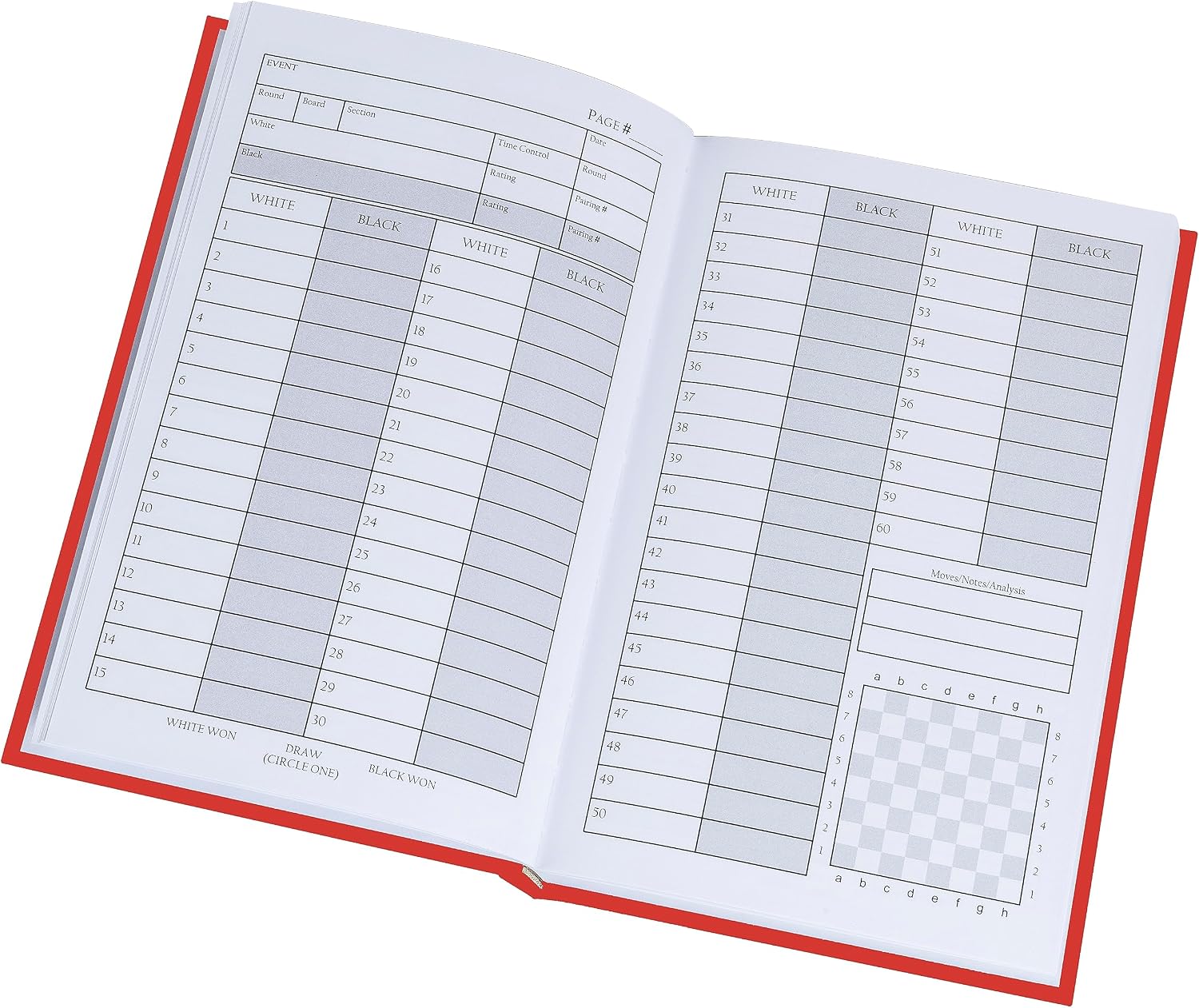 WE Games Chess Scorebook & Notation Book - Hardcover Chess Book with 100 Pages, Ideal for Clubs & Tournaments