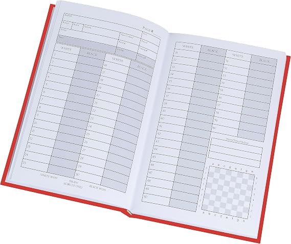 WE Games Chess Scorebook & Notation Book - Hardcover Chess Book with 100 Pages, Ideal for Clubs & Tournaments