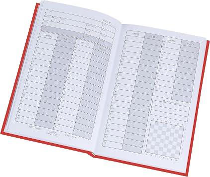 WE Games Chess Scorebook & Notation Book - Hardcover Chess Book with 100 Pages, Ideal for Clubs & Tournaments